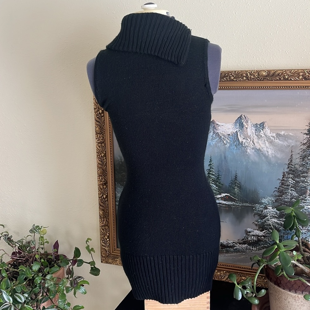 Black Mini Sweater Dress Red Paint - Picture 5 of 6